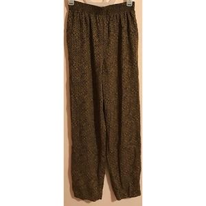 Vintage Jo Hardin tan black pull on pants elastic waistband size 8